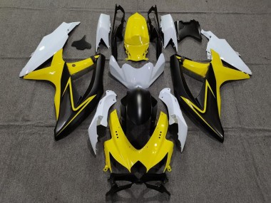 2008-2010 Gloss Yellow and White Suzuki GSXR 600-750 Fairings Canada