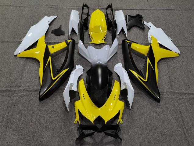 2008-2010 Gloss Yellow and White Suzuki GSXR 600-750 Fairings Canada