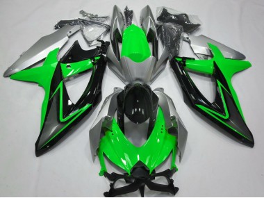 2008-2010 Green and Silver Suzuki GSXR 600-750 Fairings Canada