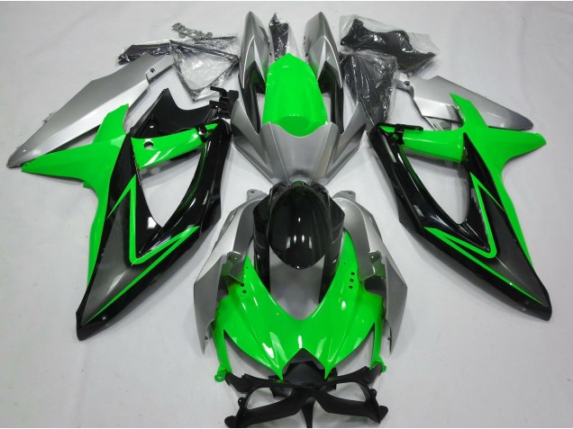 2008-2010 Green and Silver Suzuki GSXR 600-750 Fairings Canada 2008-2010 Green and Silver Suzuki GSXR 600-750 Fairings Canada
