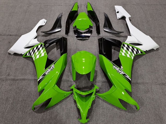 2008-2010 Green and White Cheq Kawasaki ZX10R Fairings Canada 2008-2010 Green and White Cheq Kawasaki ZX10R Fairings Canada