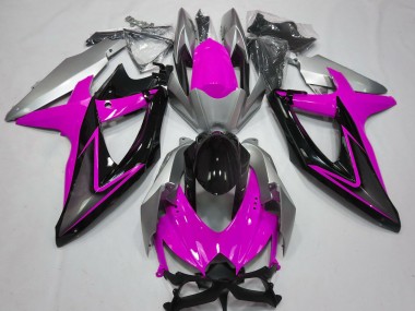 2008-2010 Pink and Silver Suzuki GSXR 600-750 Fairings Canada