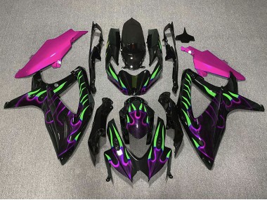 2008-2010 Purple and Green Flame Suzuki GSXR 600-750 Fairings Canada