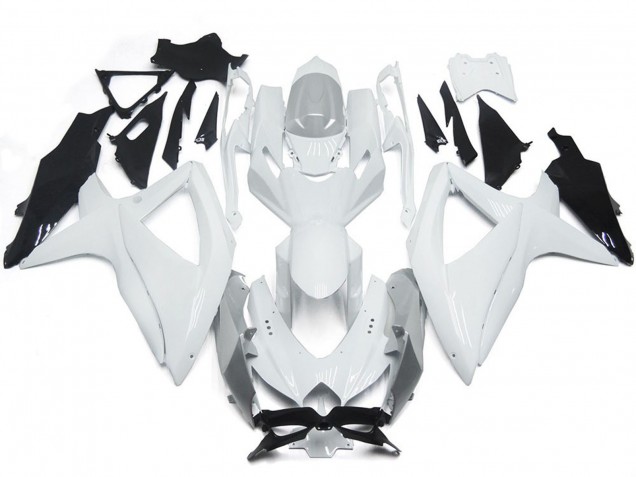 2008-2010 Shining Gloss White With Silver Suzuki GSXR 600-750 Fairings Canada 2008-2010 Shining Gloss White With Silver Suzuki GSXR 600-750 Fairings Canada