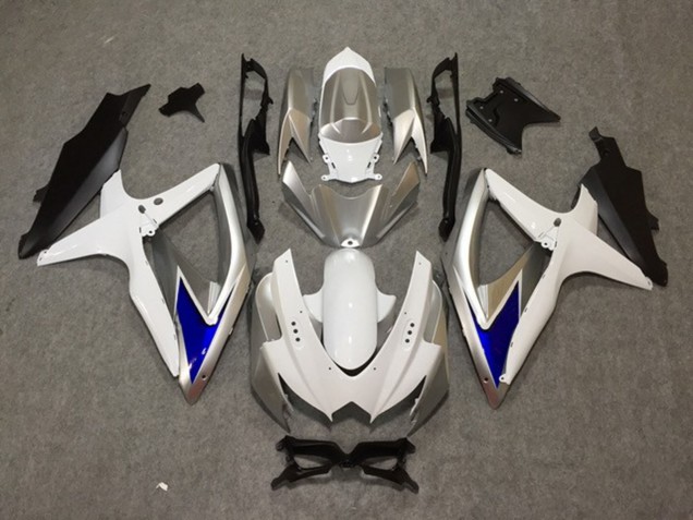 2008-2010 Silver White Blue Suzuki GSXR 600-750 Fairings Canada
