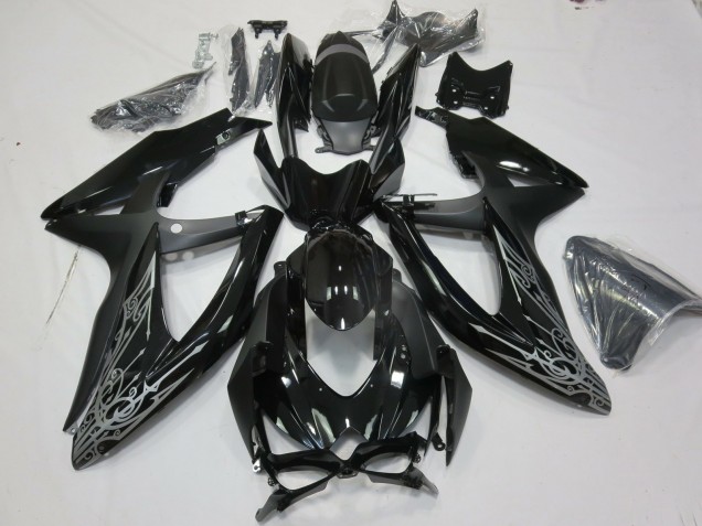 2008-2010 Silver and Black Suzuki GSXR 600-750 Fairings Canada