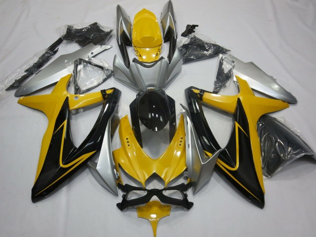 2008-2010 Yellow Black and Silver Suzuki GSXR 600-750 Fairings Canada 2008-2010 Yellow Black and Silver Suzuki GSXR 600-750 Fairings Canada
