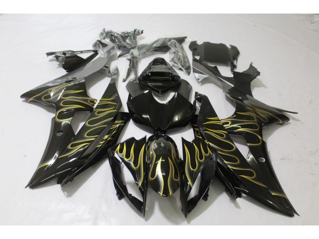 2008-2016 Gloss Black & Flame Yamaha R6 Fairings Canada 2008-2016 Gloss Black & Flame Yamaha R6 Fairings Canada