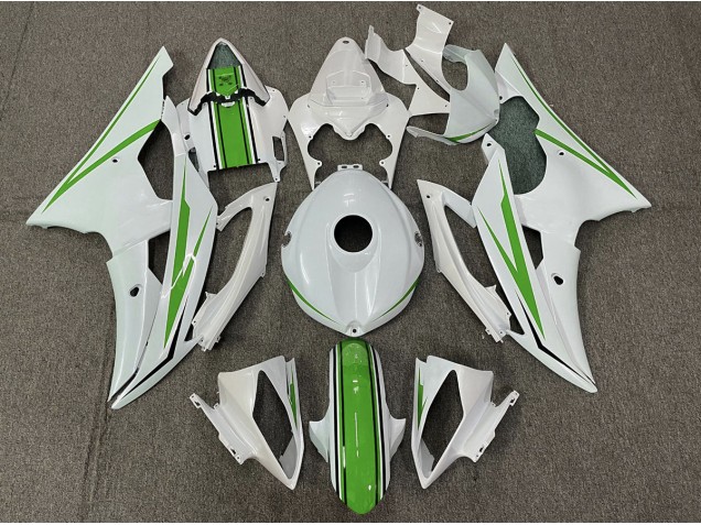 2008-2016 Gloss White and Green Yamaha R6 Fairings Canada 2008-2016 Gloss White and Green Yamaha R6 Fairings Canada