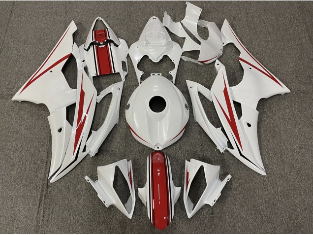 2008-2016 Gloss White and Red Yamaha R6 Fairings Canada