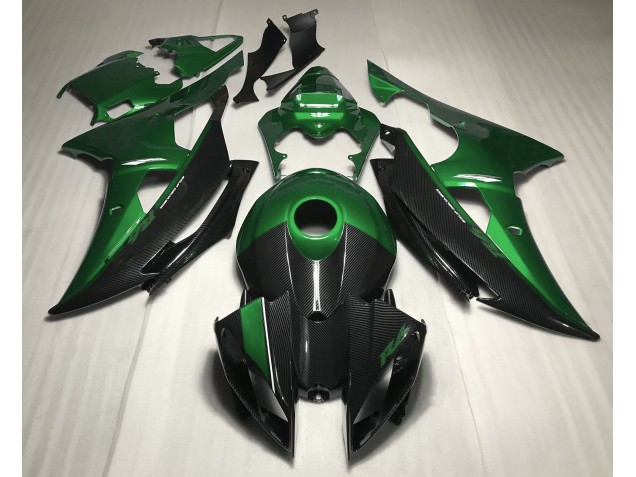 2008-2016 Green w Carbon Style Yamaha R6 Fairings Canada 2008-2016 Green w Carbon Style Yamaha R6 Fairings Canada