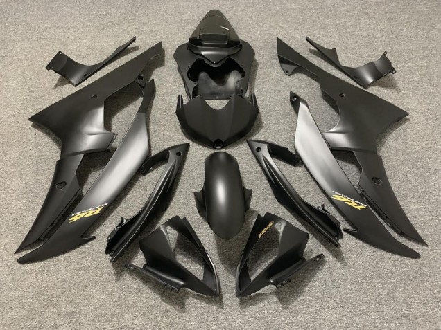 2008-2016 Matte Black with Gold Logo Yamaha R6 Fairings Canada