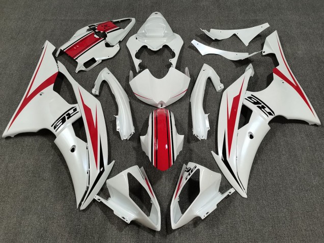 2008-2016 Pearl White & Gloss Red Yamaha R6 Fairings Canada 2008-2016 Pearl White & Gloss Red Yamaha R6 Fairings Canada