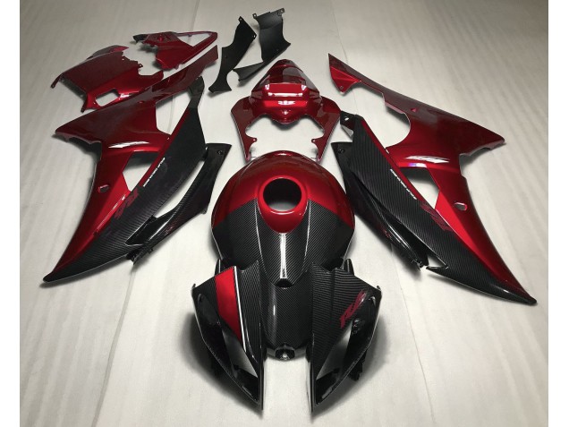 2008-2016 Red w Carbon Style Yamaha R6 Fairings Canada 2008-2016 Red w Carbon Style Yamaha R6 Fairings Canada