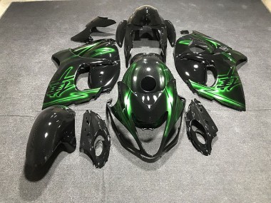 2008-2019 Gloss Black and Green Suzuki GSXR 1300 Fairings Canada