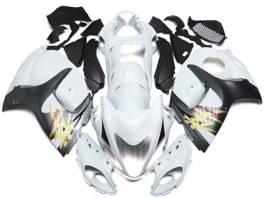 2008-2019 Gloss White with Silver Style Suzuki GSXR 1300 Fairings Canada