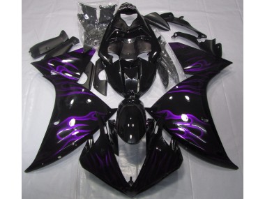2009-2012 Black & Purple Flame Yamaha R1 Fairings Canada