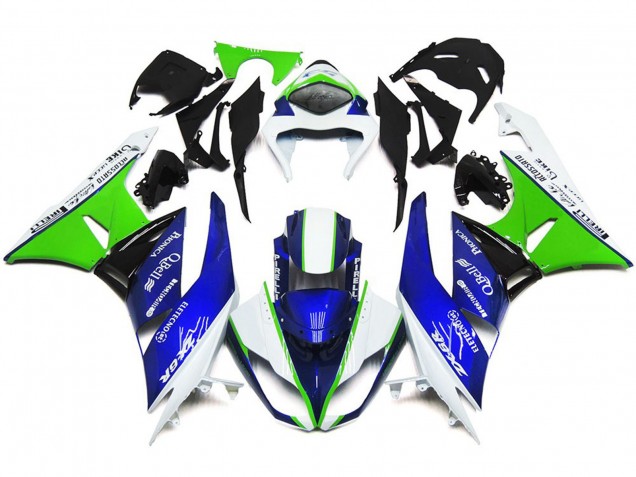 2009-2012 Deep Blue Green and White Kawasaki ZX6R Fairings Canada