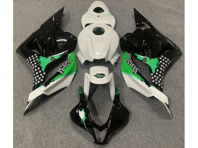 2009-2012 Gloss White & Green Splatter Honda CBR600RR Fairings Canada