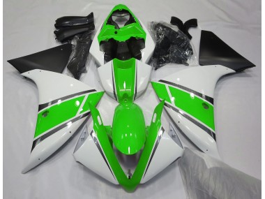 2009-2012 Gloss White and Green Yamaha R1 Fairings Canada