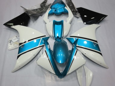 2009-2012 Gloss White and Light Blue Yamaha R1 Fairings Canada