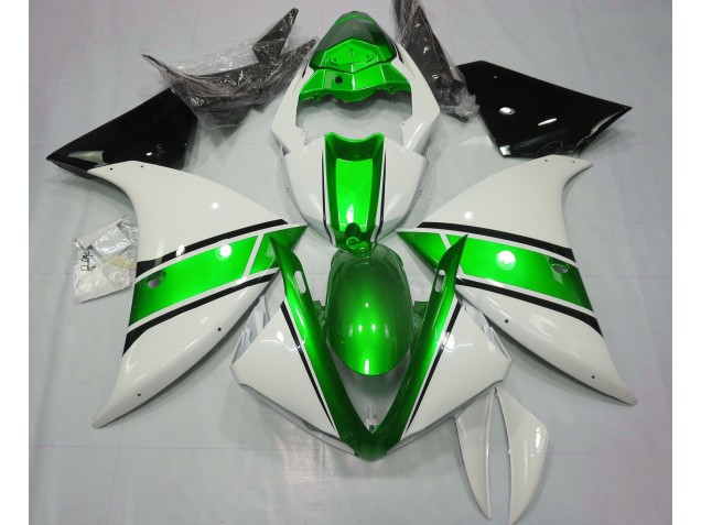 2009-2012 Gloss White and Metallic Green Yamaha R1 Fairings Canada