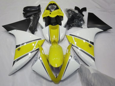 2009-2012 Gloss White and Yellow Yamaha R1 Fairings Canada