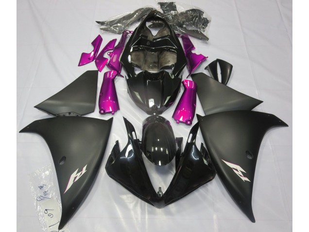 2009-2012 Matte Black & Pink Yamaha R1 Fairings Canada 2009-2012 Matte Black & Pink Yamaha R1 Fairings Canada