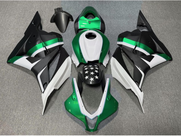 2009-2012 Matte Black and Green Star Honda CBR600RR Fairings Canada