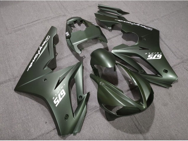 2009-2012 Matte Green White Logos Triumph Daytona 675 Fairings Canada