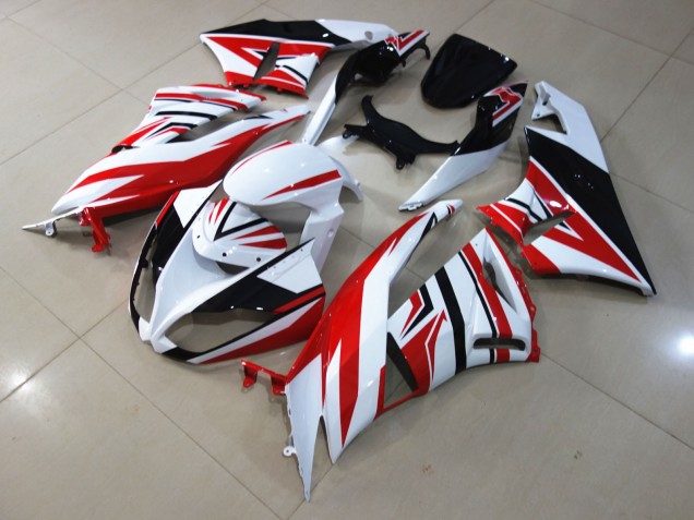 2009-2012 Red White Zagg Kawasaki ZX6R Fairings Canada 2009-2012 Red White Zagg Kawasaki ZX6R Fairings Canada