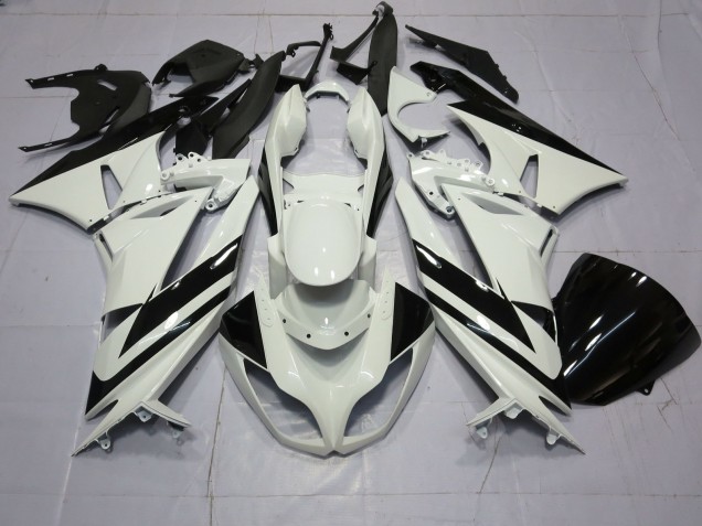2009-2012 Special White Black Kawasaki ZX6R Fairings Canada 2009-2012 Special White Black Kawasaki ZX6R Fairings Canada