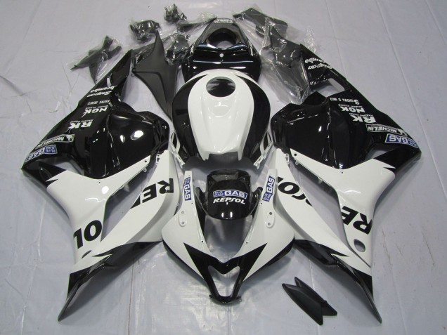 2009-2012 White and Black Repsol Honda CBR600RR Fairings Canada