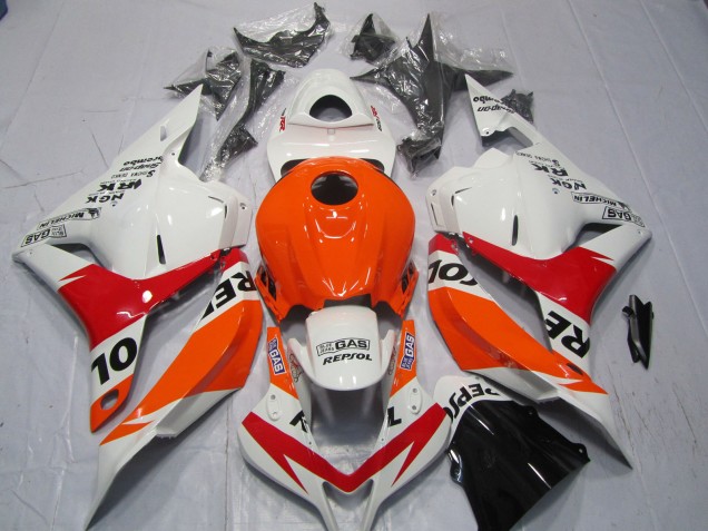 2009-2012 White and Red Repsol Honda CBR600RR Fairings Canada