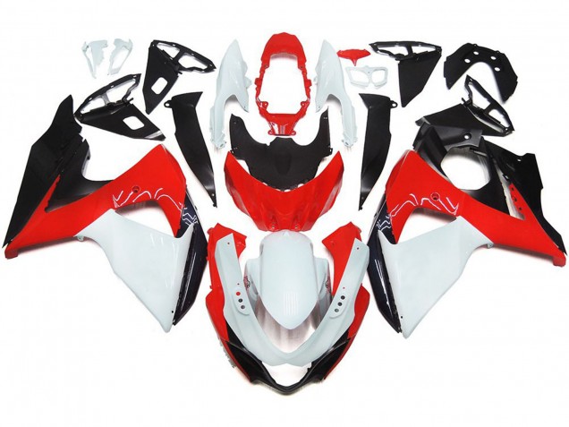 2009-2016 Gloss Red with White and black Suzuki GSXR 1000 Fairings Canada 2009-2016 Gloss Red with White and black Suzuki GSXR 1000 Fairings Canada