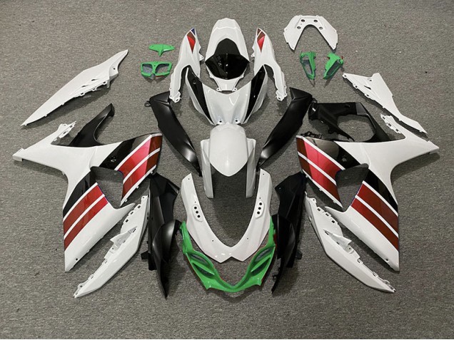 2009-2016 Gloss White Red Black and Green Suzuki GSXR 1000 Fairings Canada