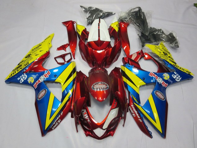 2009-2016 Yellow Red and Blue Suzuki GSXR 1000 Fairings Canada