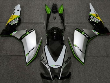 2010-2015 Silver Pirelli & Green Aprilia RSV4 1000 Fairings Canada