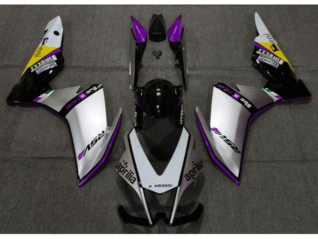 2010-2015 Silver Pirelli & Purple Aprilia RSV4 1000 Fairings Canada 2010-2015 Silver Pirelli & Purple Aprilia RSV4 1000 Fairings Canada
