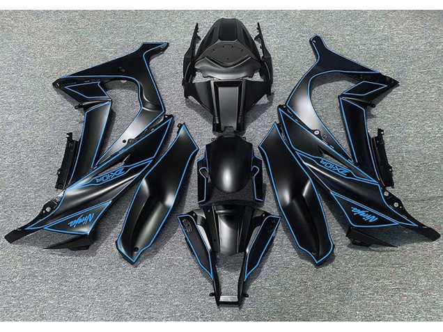 2011-2015 Matte Black & Blue Lining Kawasaki ZX10R Fairings Canada