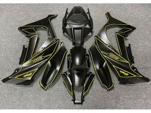 2011-2015 Matte Black & Yellow Lining Kawasaki ZX10R Fairings Canada