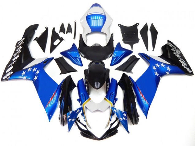 2011-2020 Blue Style With Red Stars Suzuki GSXR 600-750 Fairings Canada