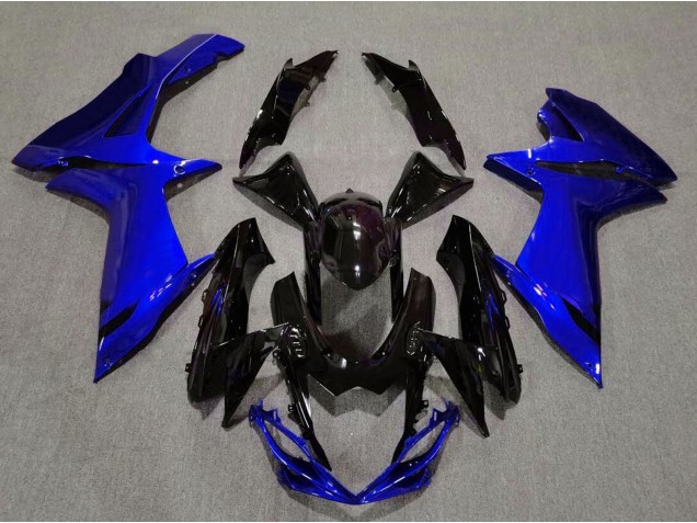 2011-2020 Gloss Black and Aqua Blue Suzuki GSXR 600-750 Fairings Canada