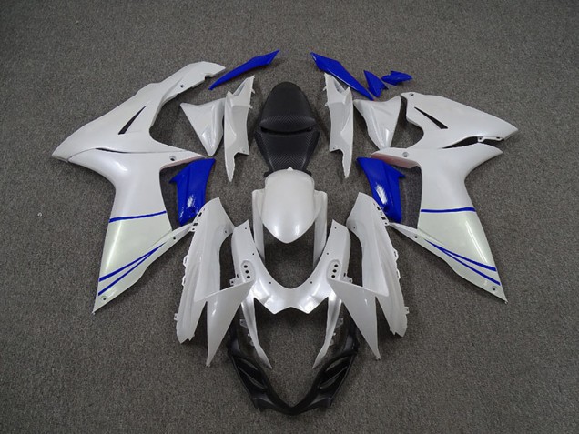 2011-2020 Pearl White and Dark Blue Suzuki GSXR 600-750 Fairings Canada 2011-2020 Pearl White and Dark Blue Suzuki GSXR 600-750 Fairings Canada