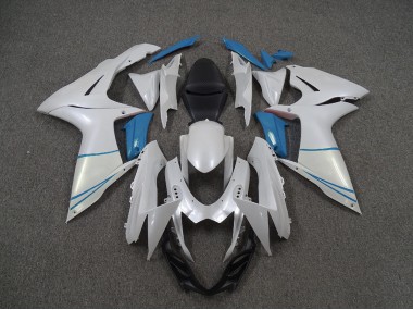 2011-2020 Pearl White and Light Blue Suzuki GSXR 600-750 Fairings Canada