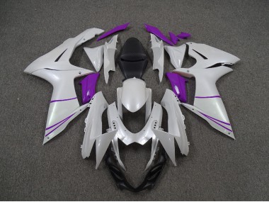 2011-2020 Pearl White and Purple Suzuki GSXR 600-750 Fairings Canada