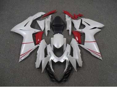 2011-2020 Pearl White and Red Suzuki GSXR 600-750 Fairings Canada