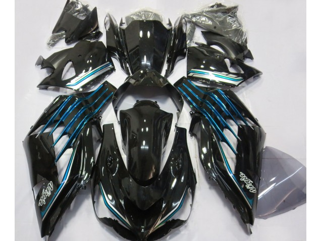 2012-2019 Gloss Black & Light Blue Kawasaki ZX14R Fairings Canada