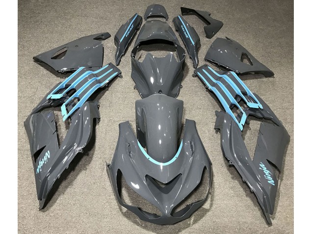 2012-2019 Gloss Grey & Light Blue Kawasaki ZX14R Fairings Canada 2012-2019 Gloss Grey & Light Blue Kawasaki ZX14R Fairings Canada