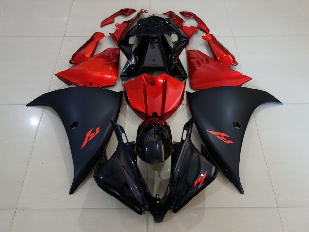 2013-2014 Matte Black and Fire Red Yamaha R1 Fairings Canada 2013-2014 Matte Black and Fire Red Yamaha R1 Fairings Canada